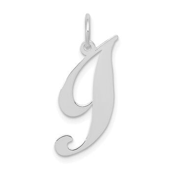 Lex & Lu Sterling Silver Medium Script Initial E Charm Lex & Lu Sterling Silver Medium Script Initial E Charm
